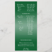 Hochzeitsprogramm für grüne und weiße Schneeflocke Programm (Rückseite)