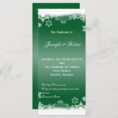 Hochzeitsprogramm für grüne und weiße Schneeflocke Programm (Vorne/Hinten)