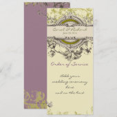 Hochzeitsprogramm für grüne Vintage Blumen Programm (Vorne/Hinten)