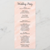 Hochzeitsprogramm für grüne Wasserfarben im Schwar Programm (Rückseite)