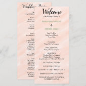 Hochzeitsprogramm für grüne Wasserfarben im Schwar Programm (Vorne/Hinten)