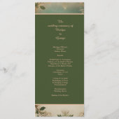 Hochzeitsprogramm für grüne Whimsical Medieval For Programm (Rückseite)