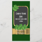 Hochzeitsprogramm für grünes irisches Kleeblatt Programm (Vorderseite)
