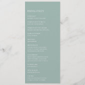 Hochzeitsprogramm für Grünpflanzen Programm (Rückseite)