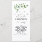 Hochzeitsprogramm für Grünpflanzen und Blüten Programm (Vorderseite)