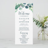 Hochzeitsprogramm für Grünpflanzen und Eukalyptus Programm (Stehend Vorderseite)