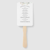 Hochzeitsprogramm für Grünpflanzen und Gold-Blätte Fächer (Rückseite)