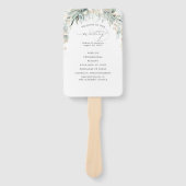 Hochzeitsprogramm für Grünpflanzen und Gold-Blätte Fächer (Vorderseite)