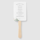 Hochzeitsprogramm für Grünpflanzen und Gold-Blätte Fächer (Rückseite)