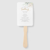 Hochzeitsprogramm für Grünpflanzen und Gold-Blätte Fächer (Vorderseite)