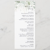 Hochzeitsprogramm für Grünpflanzen und Gold-Leaf Programm (Rückseite)