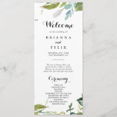 Hochzeitsprogramm für Grünpflanzen und Tropenkalli Programm (Vorderseite)