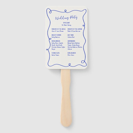 Hochzeitsprogramm für handgezeichnete Rahmen Fächer (Rückseite)