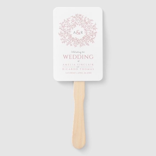 Hochzeitsprogramm für handgezogene Blütenblätter Fächer (Vorderseite)