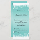 Hochzeitsprogramm für hellblaue und weiße Schneefl Programm (Vorne/Hinten)