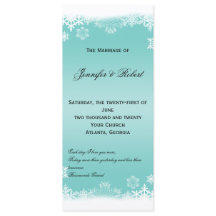 Hochzeitsprogramm für hellblaue und weiße Schneefl