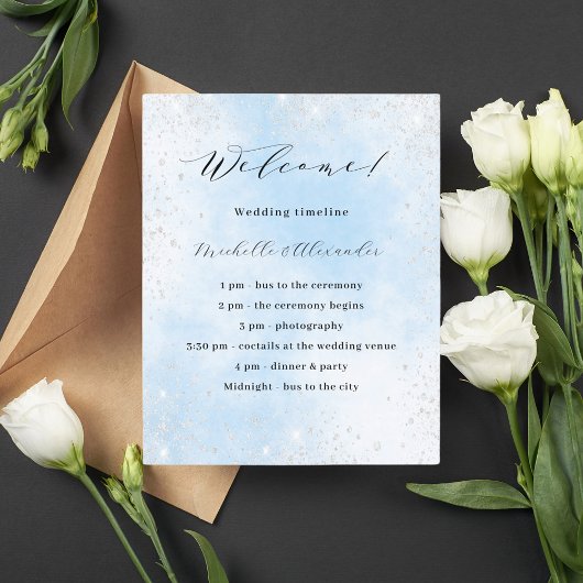 Hochzeitsprogramm für hellblauer Himmel