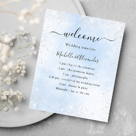 Hochzeitsprogramm für hellblaues Silber
