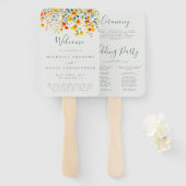 Hochzeitsprogramm für helle Wasserfarben Fächer (Vorne und Hinten)