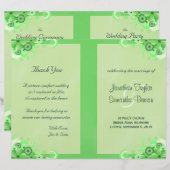 Hochzeitsprogramm für hellgrüne Blütenblätter (Vorne/Hinten)