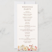 Hochzeitsprogramm für Herbst-Wildblumen (Rückseite)