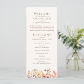 Hochzeitsprogramm für Herbst-Wildblumen (Stehend Vorderseite)