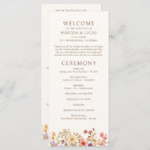 Hochzeitsprogramm für Herbst-Wildblumen (Vorne/Hinten)