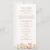 Hochzeitsprogramm für Herbst-Wildblumen (Vorderseite)