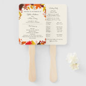 Hochzeitsprogramm für Herbstleaves Fächer (Vorne und Hinten)
