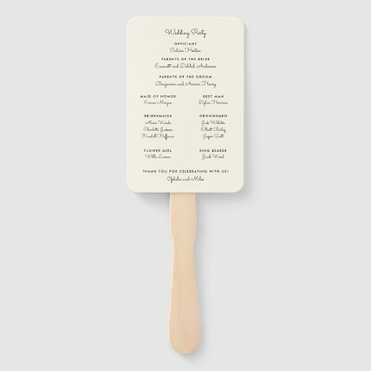 Hochzeitsprogramm für Herbstleaves Fächer (Rückseite)