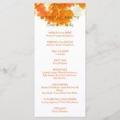Hochzeitsprogramm für Herbstmaple-Blätter Programm (Rückseite)