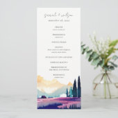 Hochzeitsprogramm für Hochgebirgslandschaften Einladung (Stehend Vorderseite)