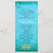 Hochzeitsprogramm für Hochzeiten am Strand Programm (Rückseite)