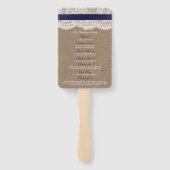 Hochzeitsprogramm für Hochzeiten auf Burlap- und S Fächer (Rückseite)