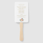 Hochzeitsprogramm für Hochzeiten in Gold Floral Fächer (Rückseite)