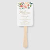 Hochzeitsprogramm für Hochzeiten in Gold Floral Fächer (Vorderseite)