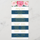 Hochzeitsprogramm für Hochzeiten in Navy Blue Stri Programm (Rückseite)