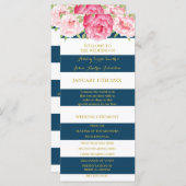 Hochzeitsprogramm für Hochzeiten in Navy Blue Stri Programm (Vorne/Hinten)