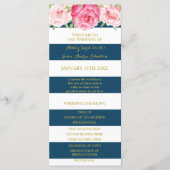 Hochzeitsprogramm für Hochzeiten in Navy Blue Stri Programm (Vorderseite)