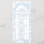 Hochzeitsprogramm für Hochzeiten mit Blauer Flora Programm (Rückseite)