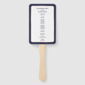 Hochzeitsprogramm für Hochzeiten von Palmen der Ro Fächer (Rückseite)