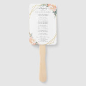 Hochzeitsprogramm für Hochzeitscreme mit Blütenpfi Fächer (Rückseite)