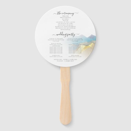 Hochzeitsprogramm für Hochzeitsfeiern Fächer (Rückseite)