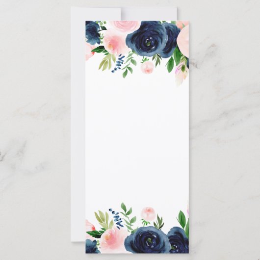 Hochzeitsprogramm für Hochzeitsfeiern in blau-rosa (Rückseite)