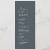 Hochzeitsprogramm für Hochzeitsfeiern in der Dunke Programm (Rückseite)