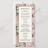 Hochzeitsprogramm für Hochzeitsfeiern in Rosa Hydr (Rückseite)