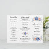 Hochzeitsprogramm für Hochzeitsfeiern mit blauem S (Stehend Vorderseite)