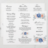 Hochzeitsprogramm für Hochzeitsfeiern mit blauem S (Vorne/Hinten)