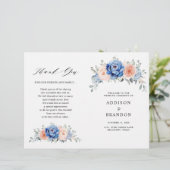 Hochzeitsprogramm für Hochzeitsfeiern mit blauem S (Stehend Vorderseite)