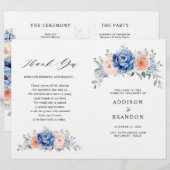 Hochzeitsprogramm für Hochzeitsfeiern mit blauem S (Vorne/Hinten)